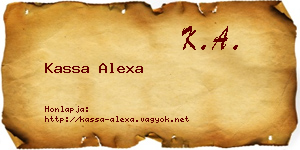 Kassa Alexa névjegykártya